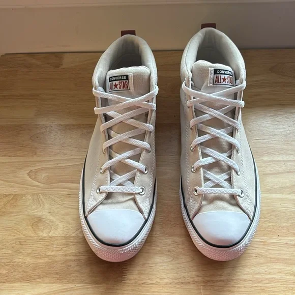 Converse Cream Canvas Hightop Sneaker Men Size 12